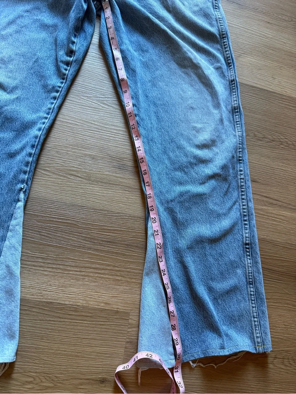 Wrangler Denim Jeans Custom Reworked Flared Cowboy Wide Leg 36x31 ?